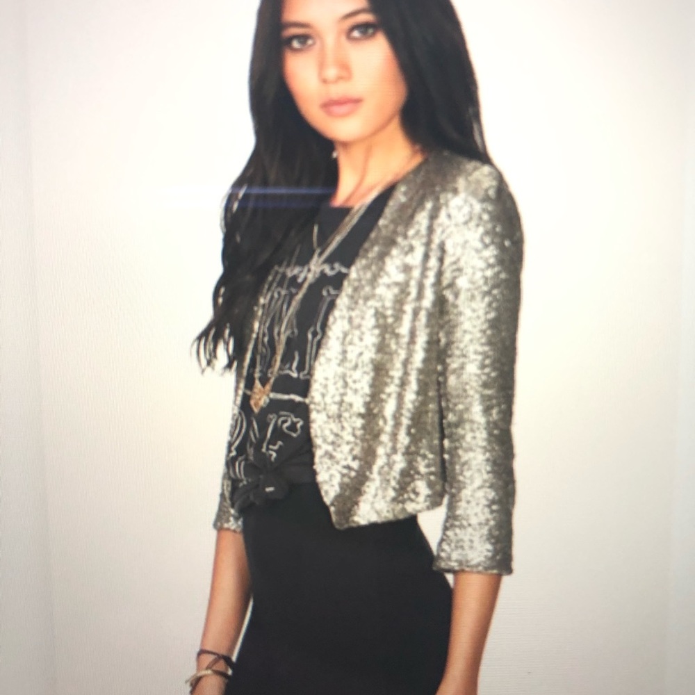 Forever21 silver sequined jacket M